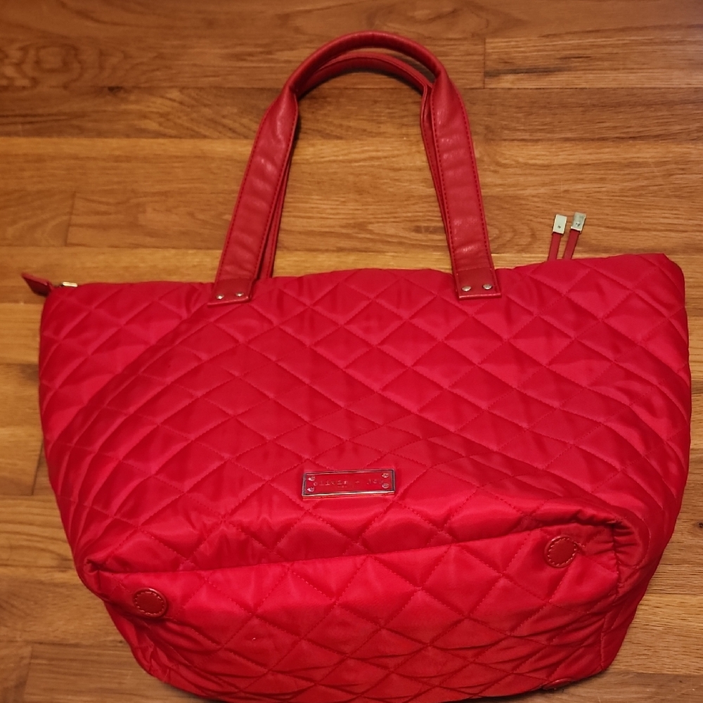 Olivia And Joy Red Quilted Tote Bag